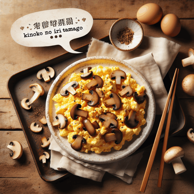 Kinoko no iri tamago (huevos revueltos con setas)