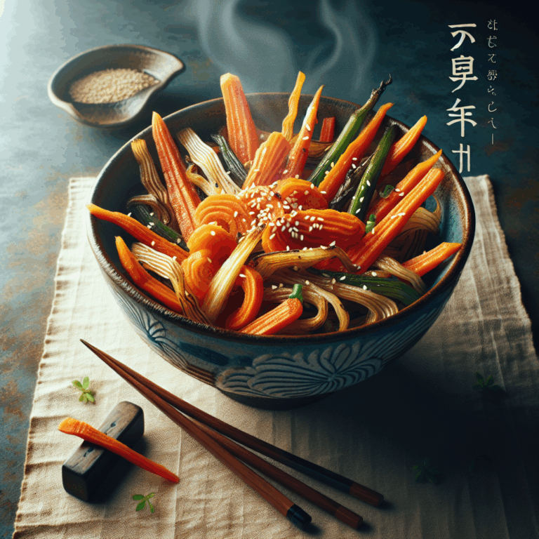 Kinpira gobo (zanahorias y bardana salteadas)