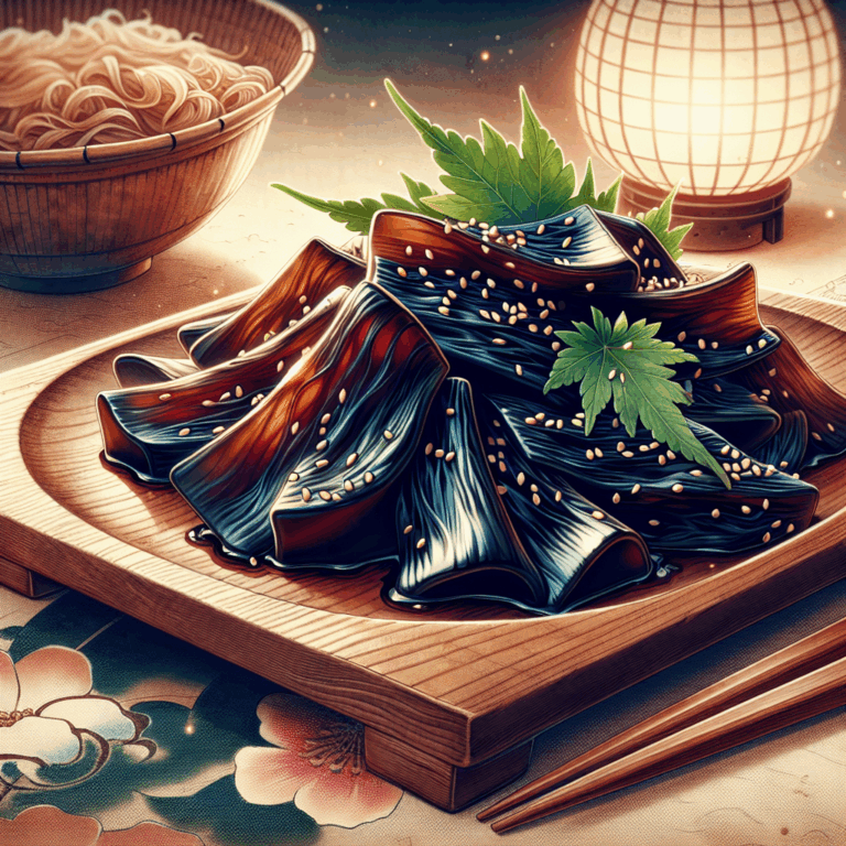 Kombu tsukudani (alga marina cocida en salsa)