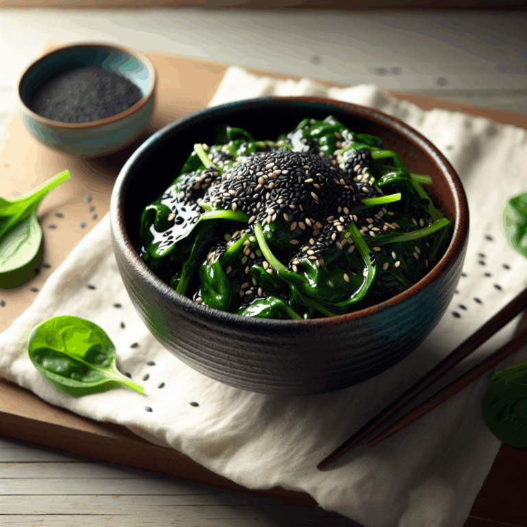 Kuro goma ae (ensalada de espinacas con salsa de sésamo negro)