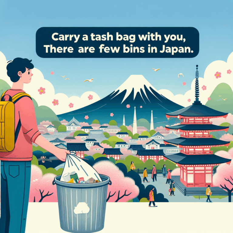 Lleva contigo una bolsa para tu basura  hay pocos cubos en Japón.