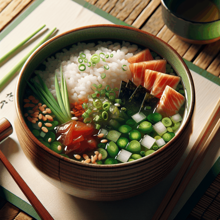 Ochazuke (arroz con té verde y condimentos)