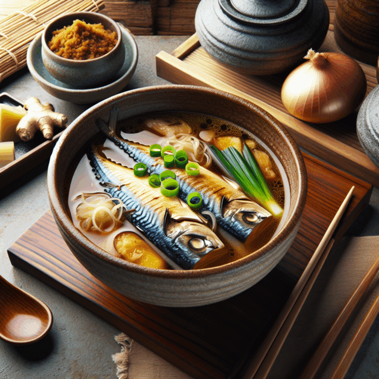 Saba no misoni (caballa estofada en miso)