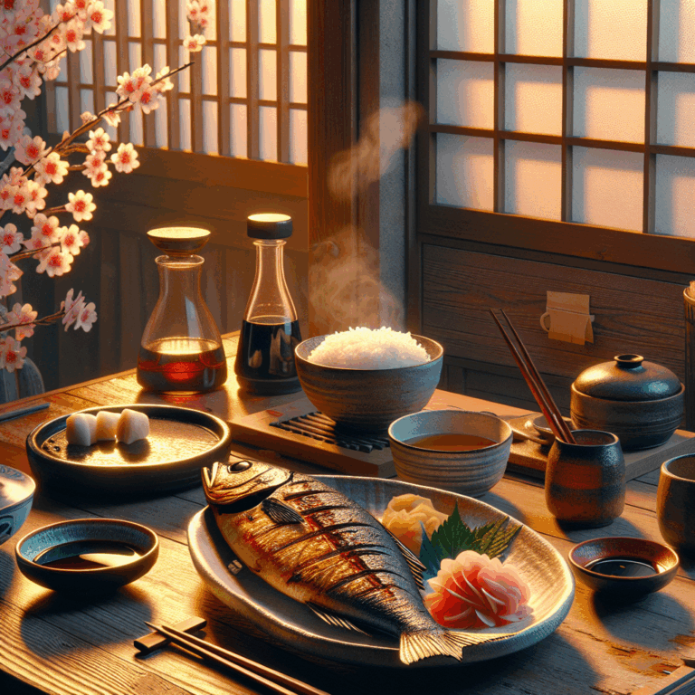 Sanma shioyaki (peces a la parrilla)