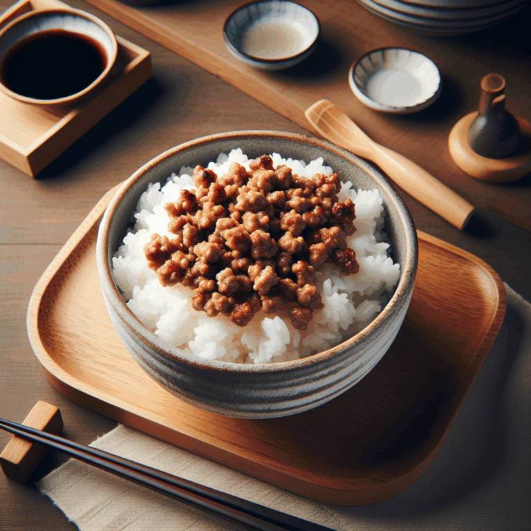 Soboro don (tazón de arroz con carne picada)