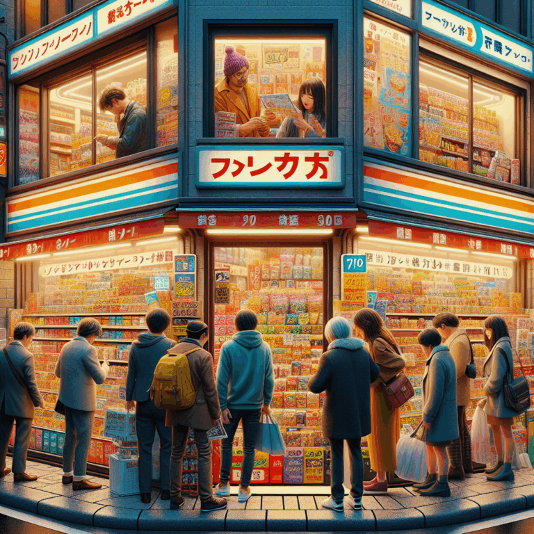 Visita los konbinis para comprar comida  bebida o tickets en Japón.